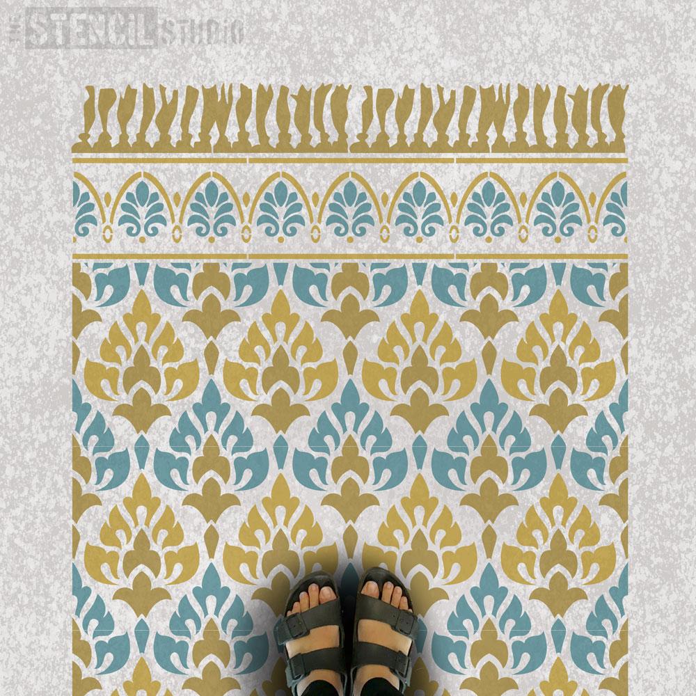 Acanthus Patio Rug Stencil from The Stencil Studio