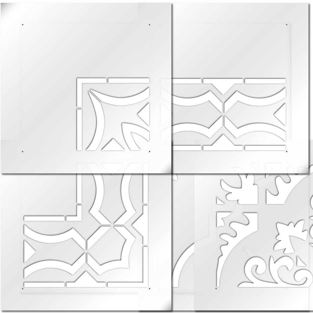 Painswick Tile, Border & Corners Stencil Set for Tiles