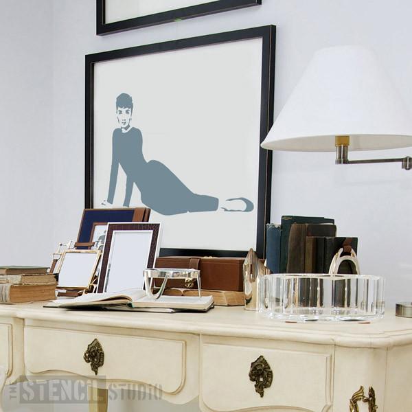 Audrey Hepburn reclining stencil from the stencil studio ltd size XL