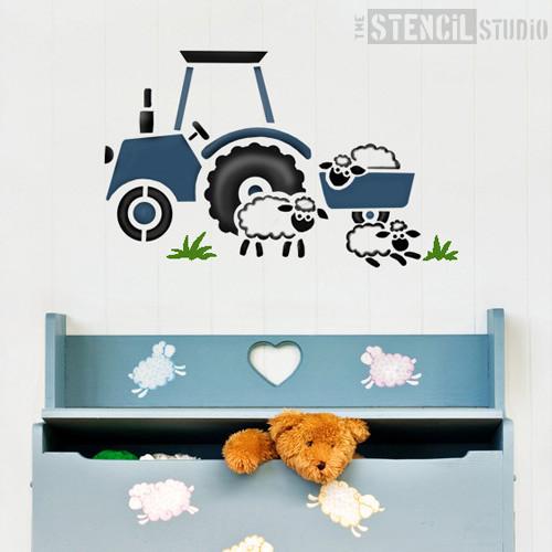 Tractor and Sheep stencil from The Stencil Studio Ltd - Size M
