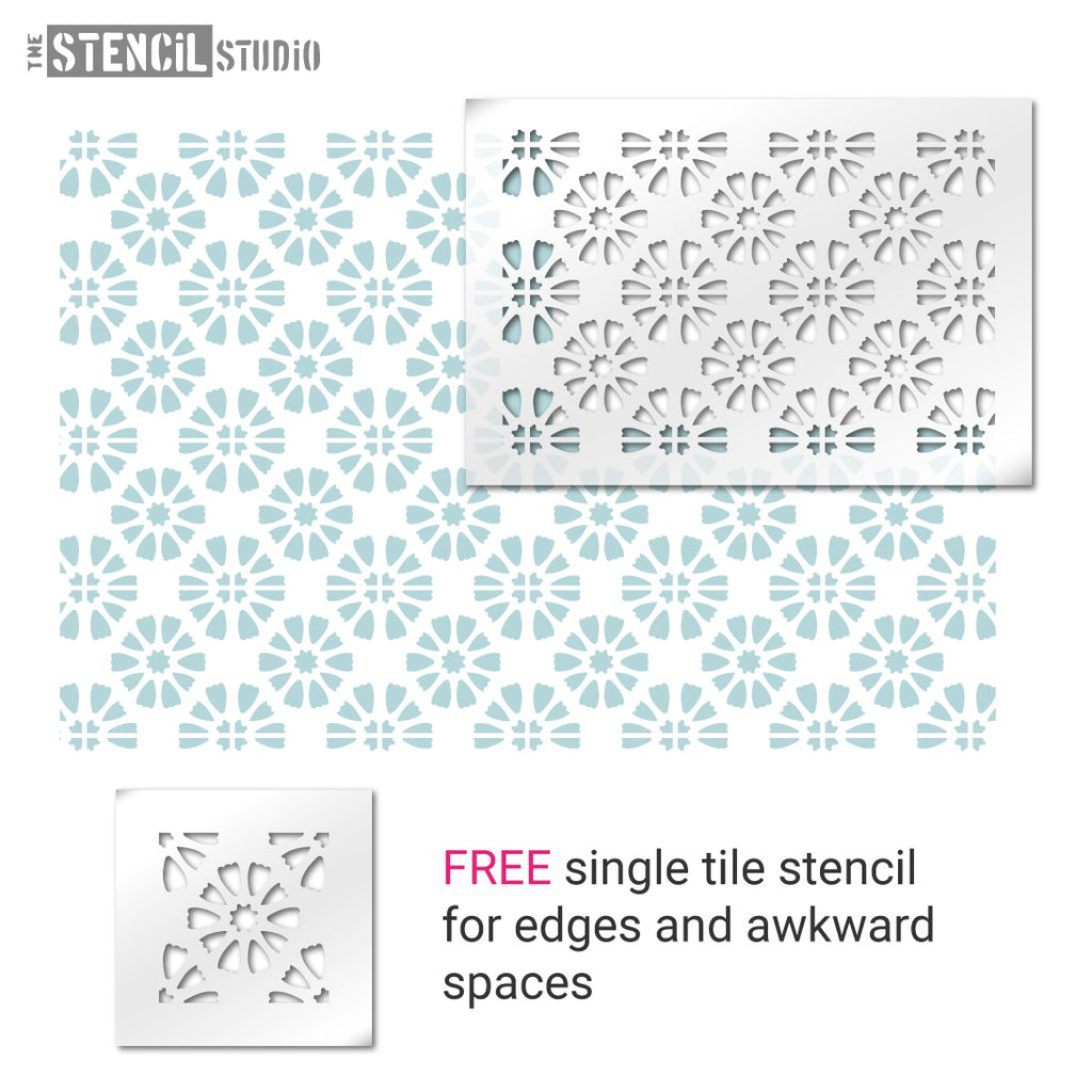 Amberley tile repeat stencil from The Stencil Studio Ltd