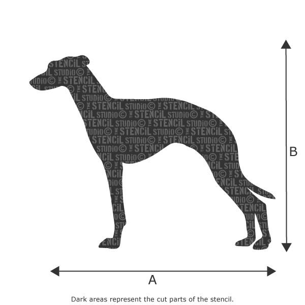 Greyhound dog stencil from The Stencil Studio Ltd 