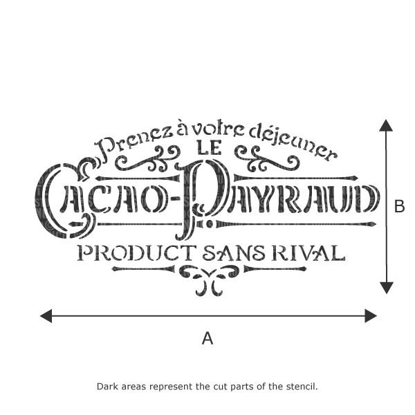Cocao Payraud French Vintage Stencil - Stencil Size Chart