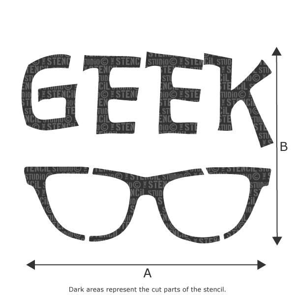 GEEK Glasses stencil from The Stencil Studio Ltd - Size XS