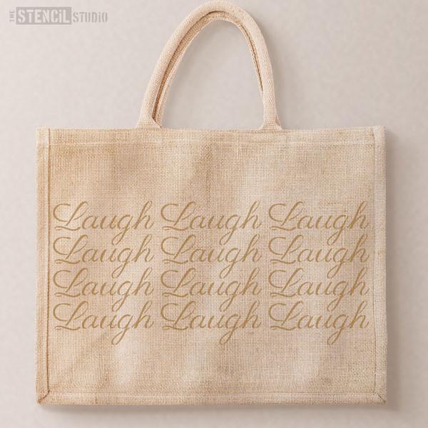 Laugh text stencil from The Stencil Studio Ltd - Size XS