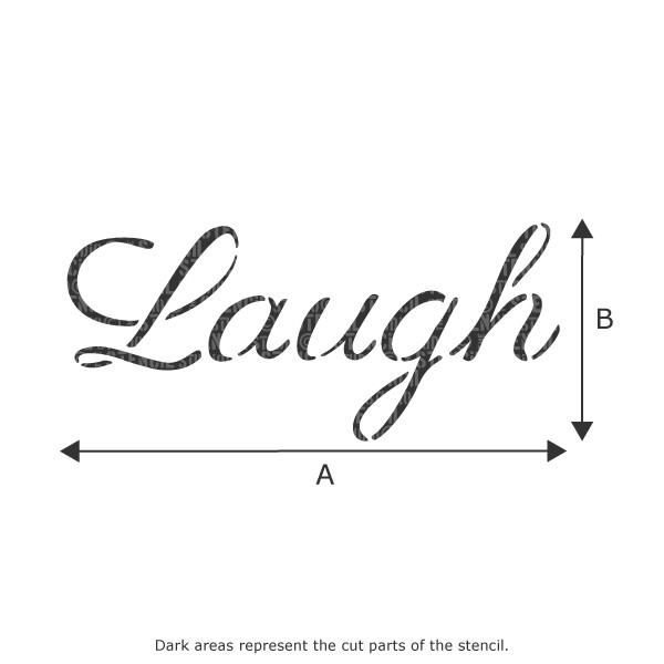 Laugh text stencil from The Stencil Studio Ltd 
