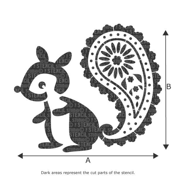 Pasha Paisley Squirrel stencil from The Stencil Studio Ltd 
