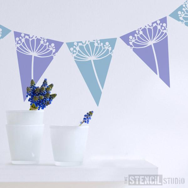Cow Parsley Bunting stencil from The Stencil Studio Ltd - Size XS