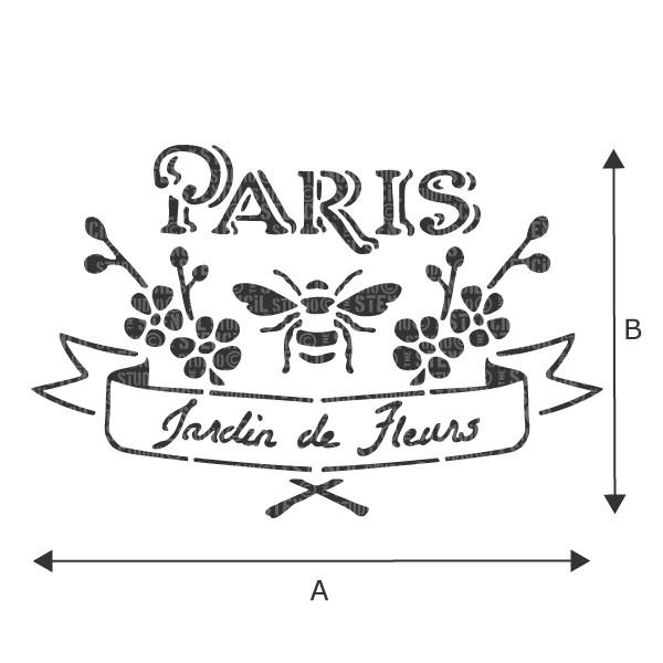 Paris jardin - French vintage label stencils from The Stencil Studio - see dropdown box for A and B measurements