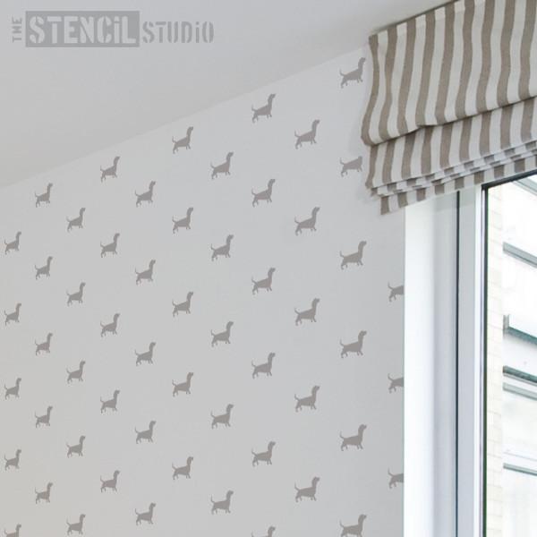 Dachshund dog repeat stencil from The Stencil Studio Ltd - Size XL