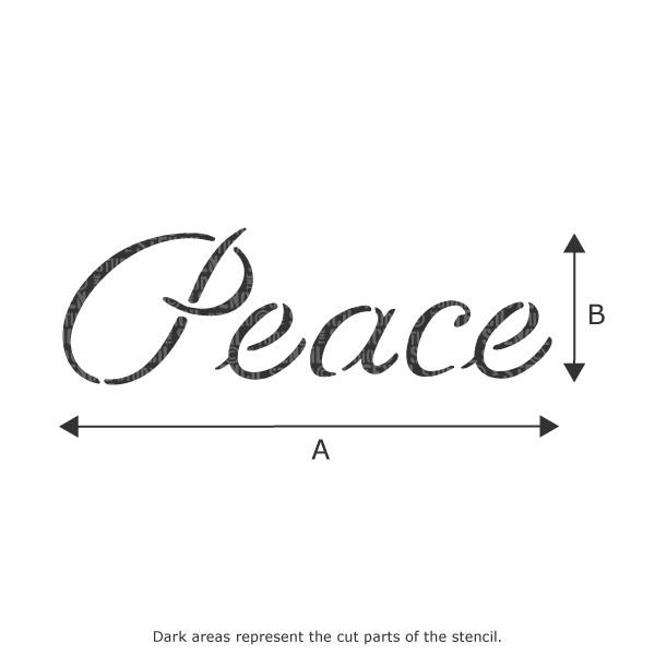 Peace text stencil from The Stencil Studio Ltd 