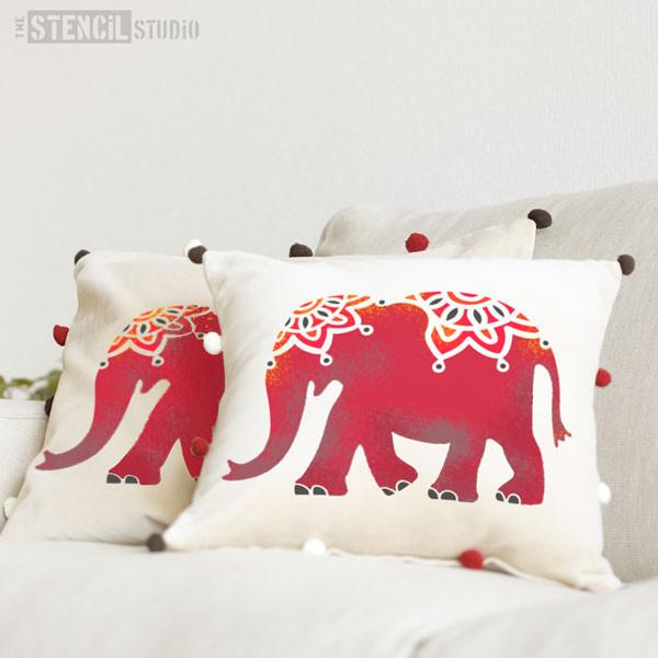 Indian Elephant stencil from The Stencil Studio - Size S