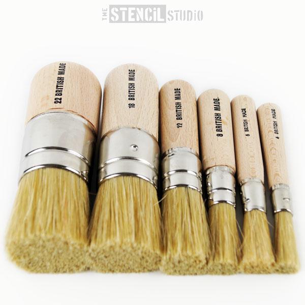 Stencil Brushes - Set of 6 brushes for stencilling from The Stencil Studio
