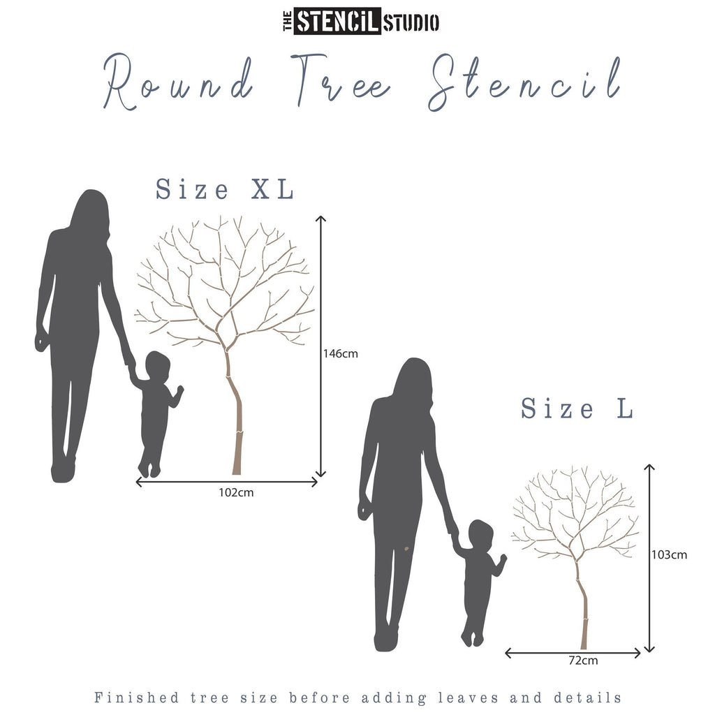 Size chart for the round tree