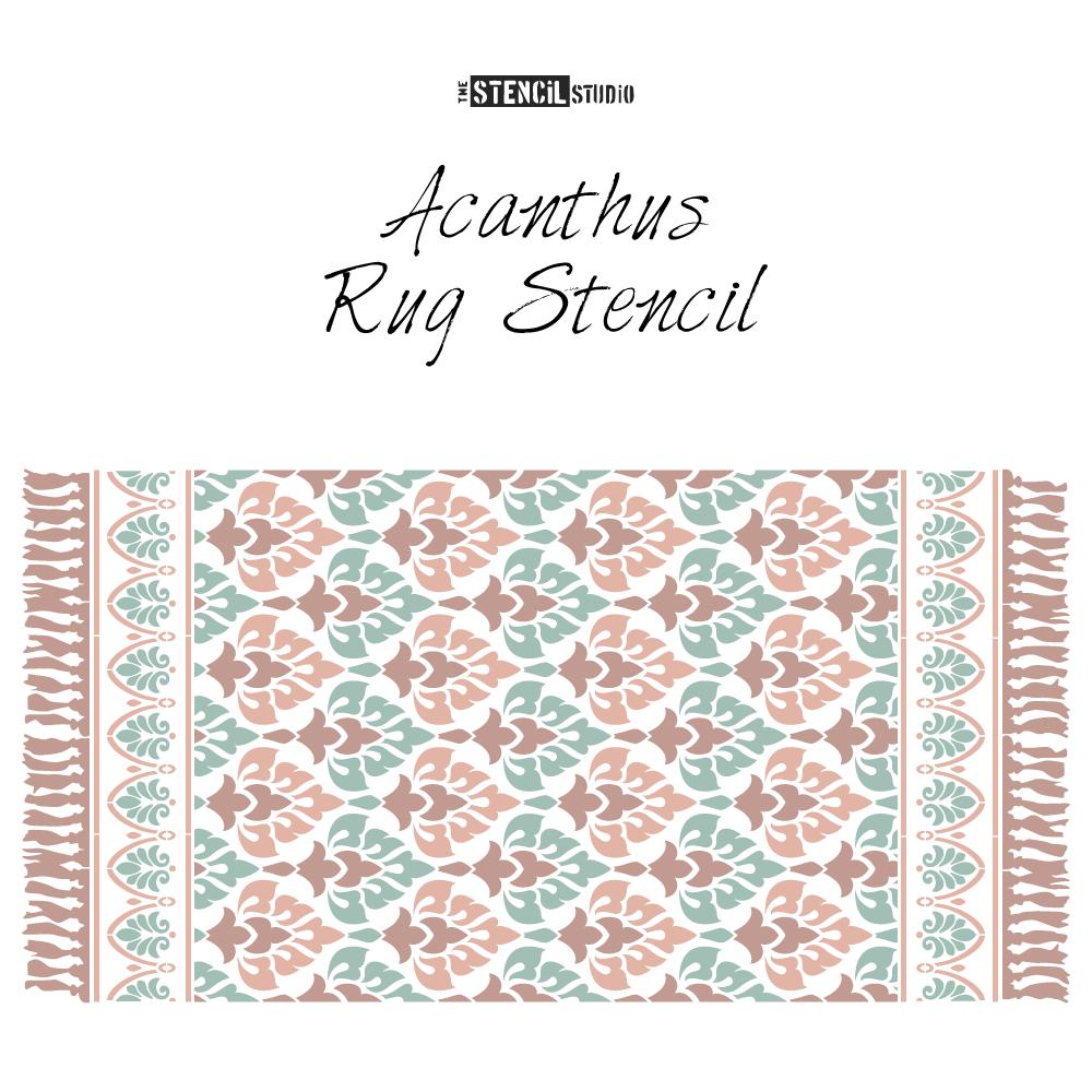 Acanthus Patio Rug Stencil from The Stencil Studio