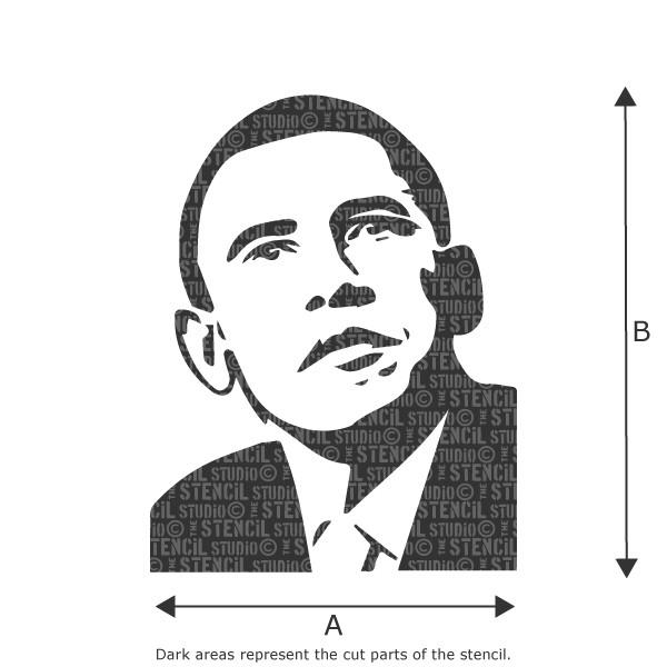 Barrack obama face stencil from the stencil studio ltd