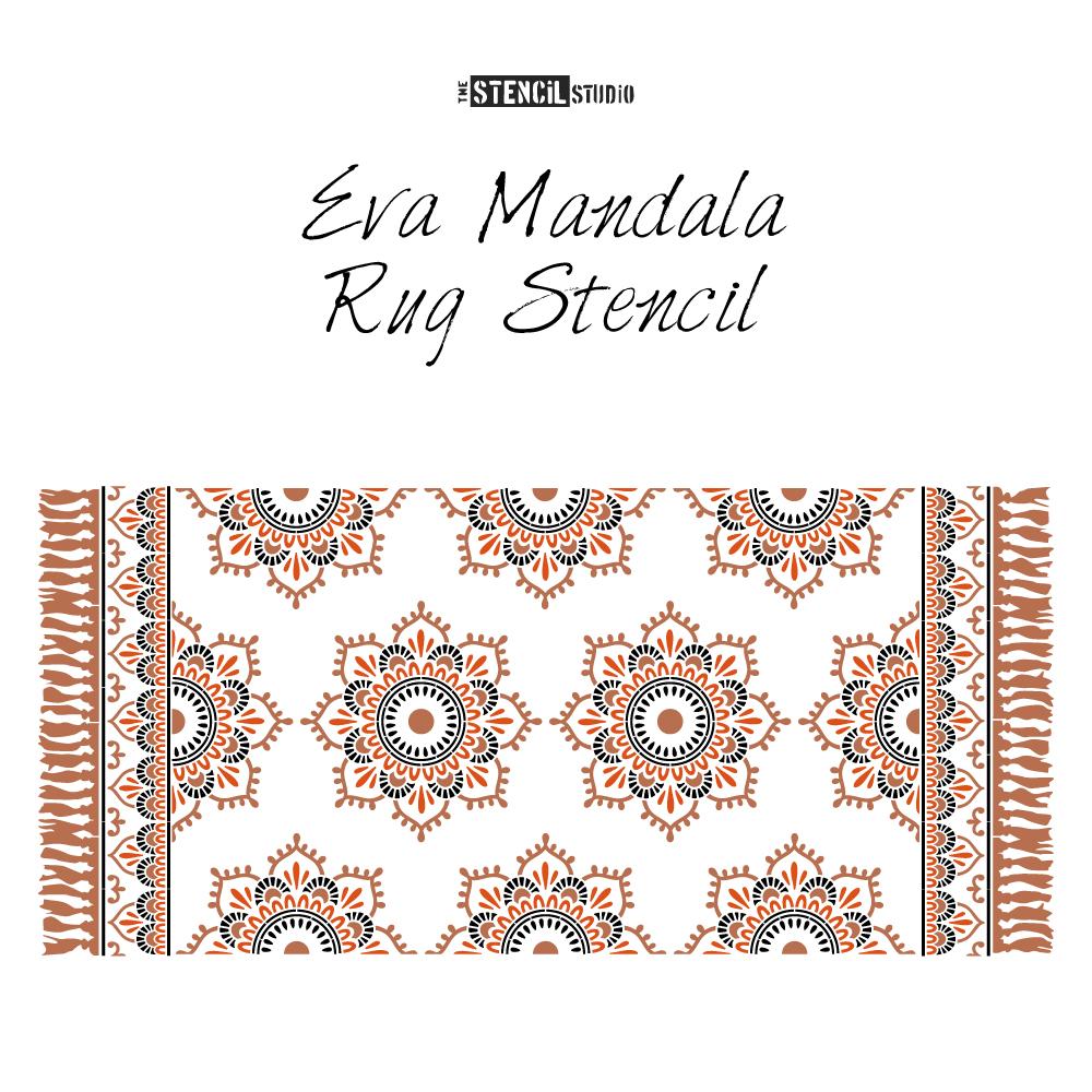 Eva Mandala patio rug stencil from The Stencil Studio