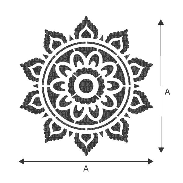 Sunray Mandala Motif Stencil from The Stencil Studio Ltd - See drop down box for sizes for 'A'
