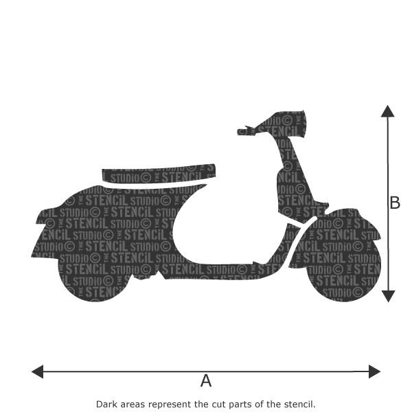 Scooter stencil from The Stencil Studio Ltd 