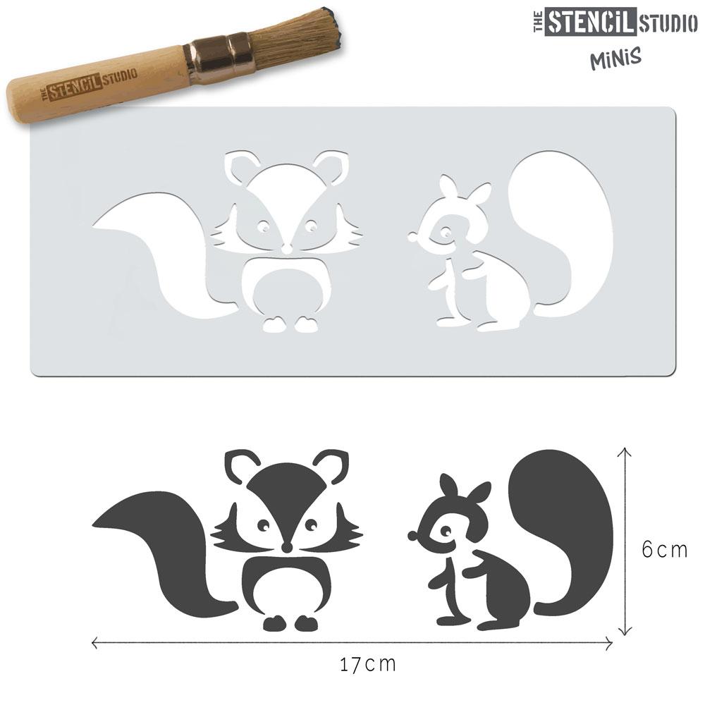 Fox and Squirrel stencil MiNi from The Stencil Studio