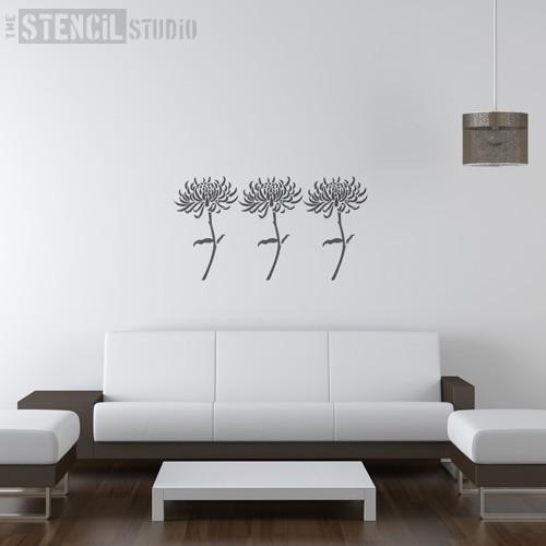 Quill Chrysanthemum Flower stencil from The Stencil Studio Ltd - Size L