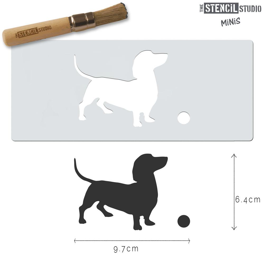 Dachshund Dog and Ball stencil MiNi from The Stencil Studio