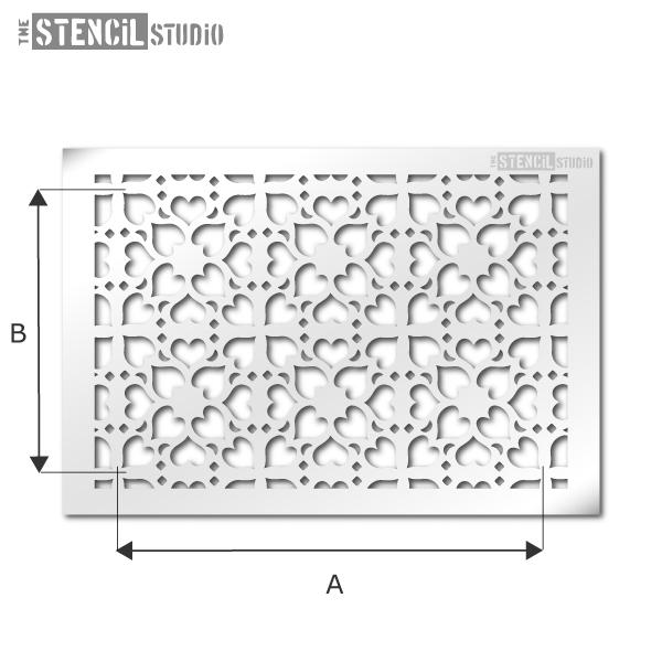 Hidcote tile repeat pattern stencil from The Stencil Studio Ltd