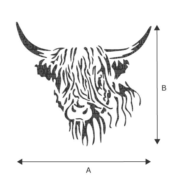 Hamish Highland Cow stencil from The Stencil Studio 