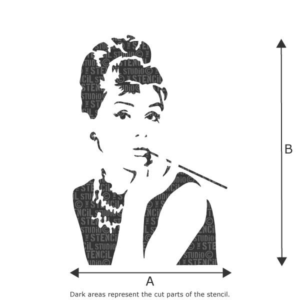 Audrey Hepburn stencil from the stencil studio ltd