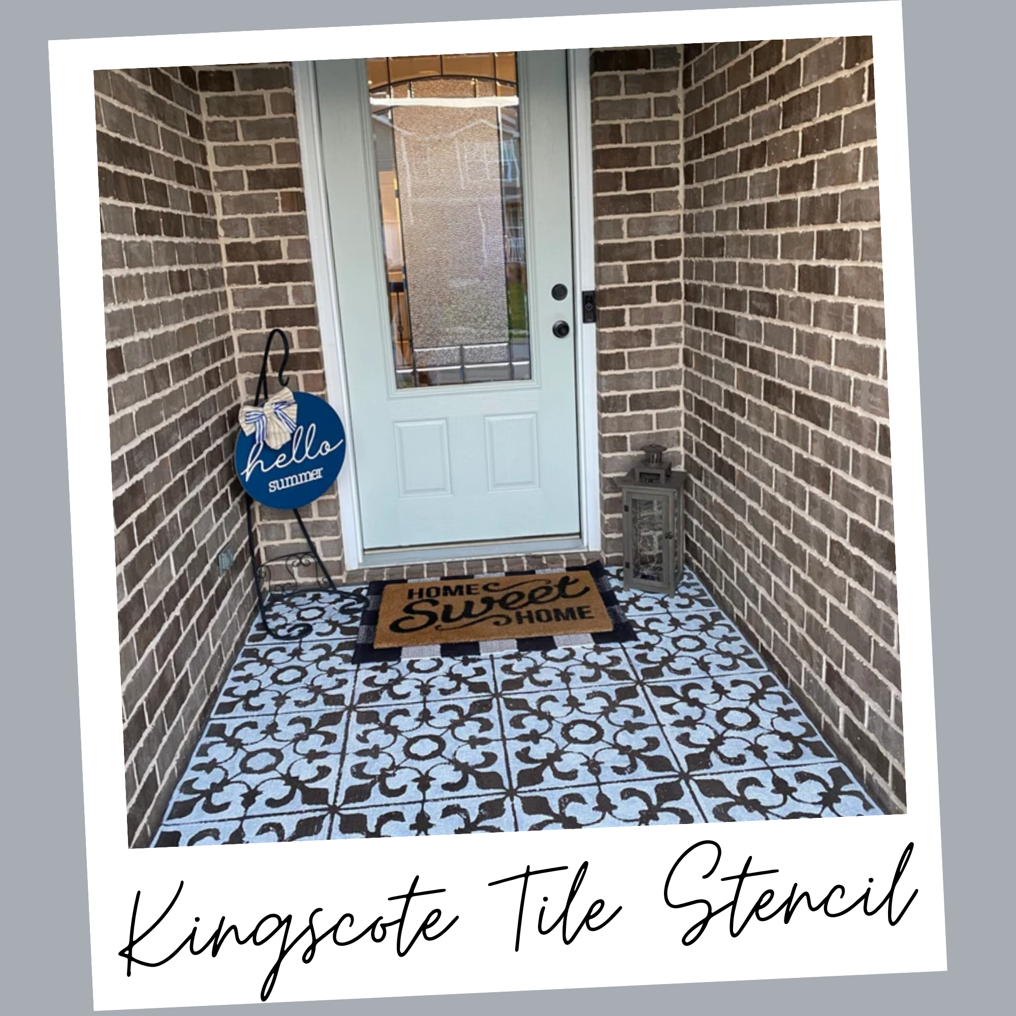 Reusable Floor Stencils 4-Pack, 8x8 Inch, Mexican Pattern For Painting Concrete, Tile, Patios