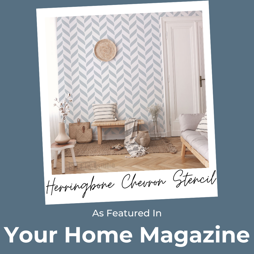 Herringbone Chevron Stencil  *As Feature in Your Home Magazine*