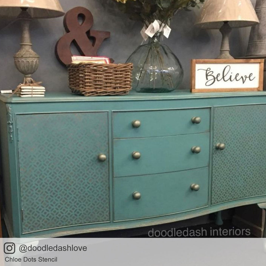 Chloe dots Pattern Furniture Stencil for Upcycling Furniture