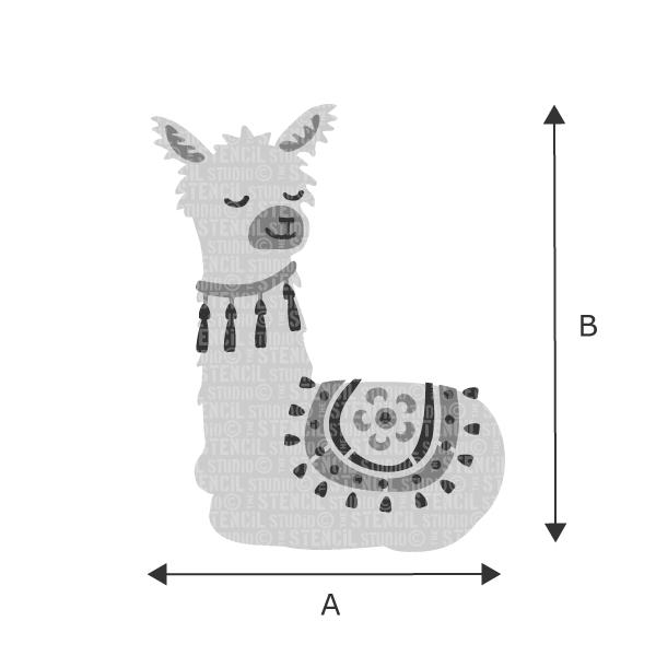 Lesley Llama stencil from The Stencil Studio Ltd - choose size from the drop down box