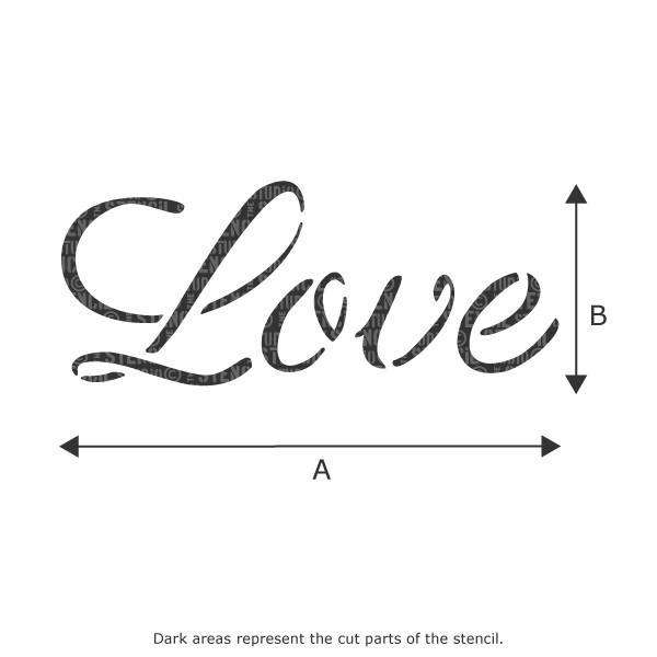 Love text stencil from The Stencil Studio Ltd 