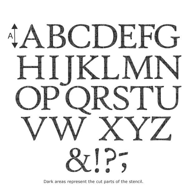 Alphabet set stencils, large letters - Each letter will be cut on a separate sheet, 28 sheets in total