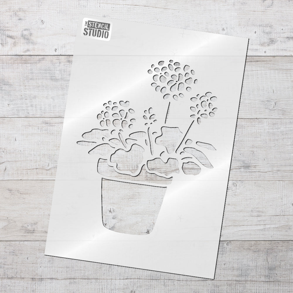 pot plant stencil Geranium Pot Stencil