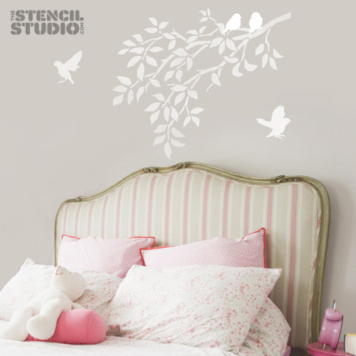 Sparrows and Branch Stencil - Size XL