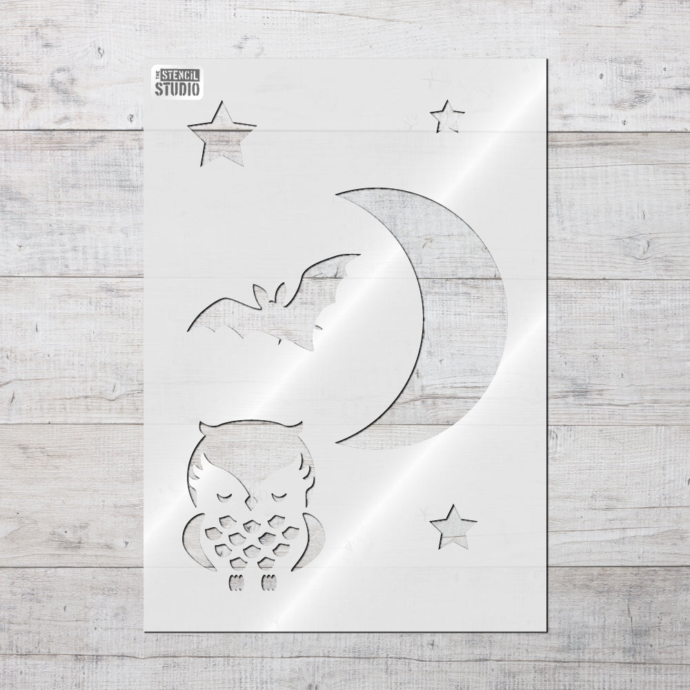 Owl, Moon & Stars Stencil Set
