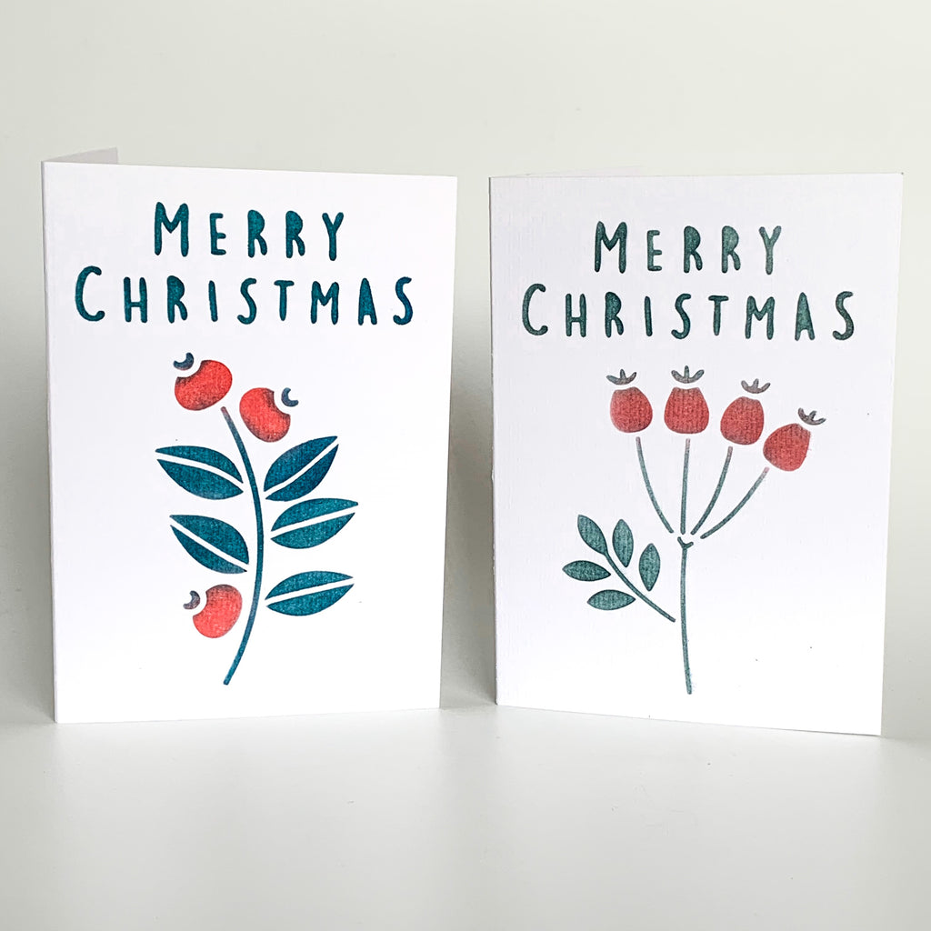 Berries Card, Tag & Wrap Christmas Stencil Set