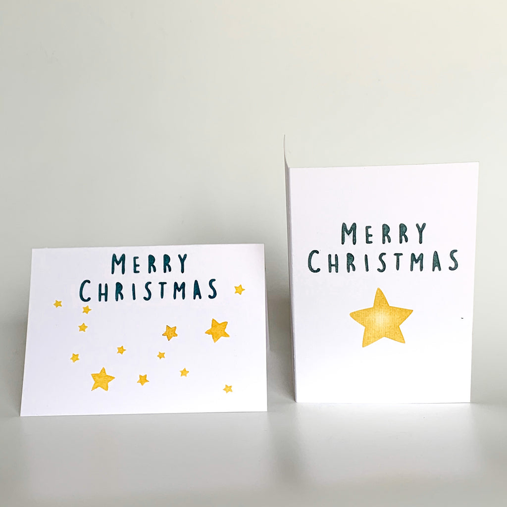 Merry Cristmas Stars Card, Tag & Wrap Christmas Stencil Set
