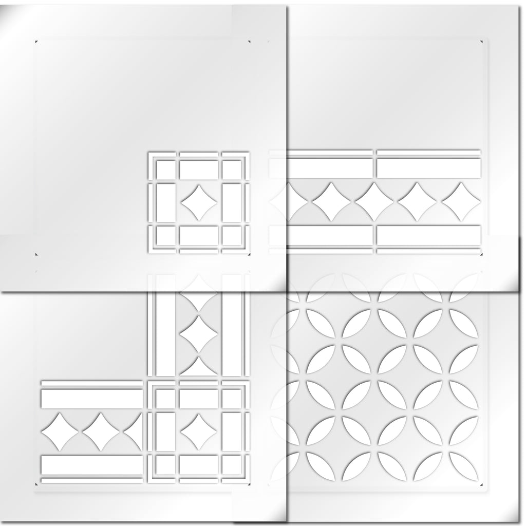 Calcot Tile, Border & Corners Stencil Set for Tiles