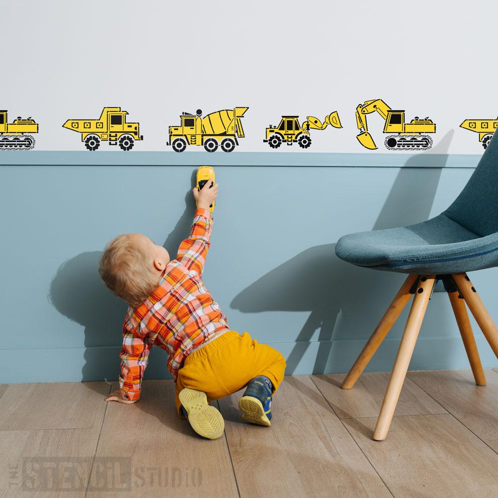 Construction vehicle stencils form The Stencil Studio - Size S/A4