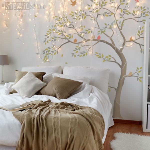 Tree Stencil - complete pack for creating a beautiful wall mural for teen rooms from The Stencil Studio