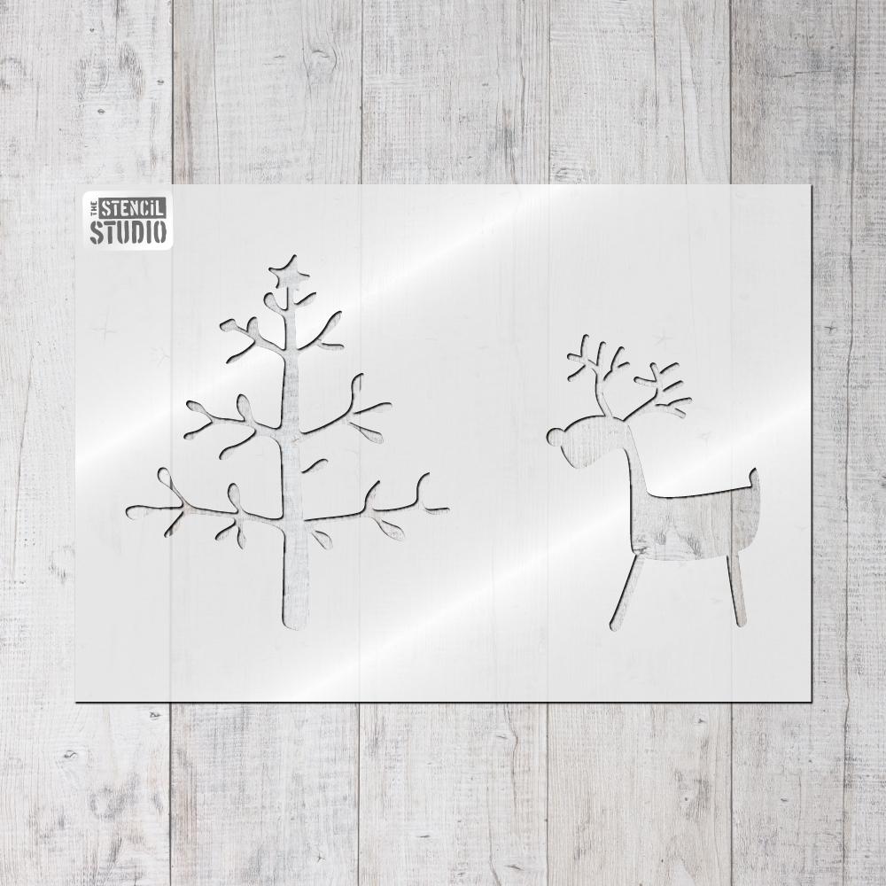 Reindeer & Tree stencil from The Stencil Studio