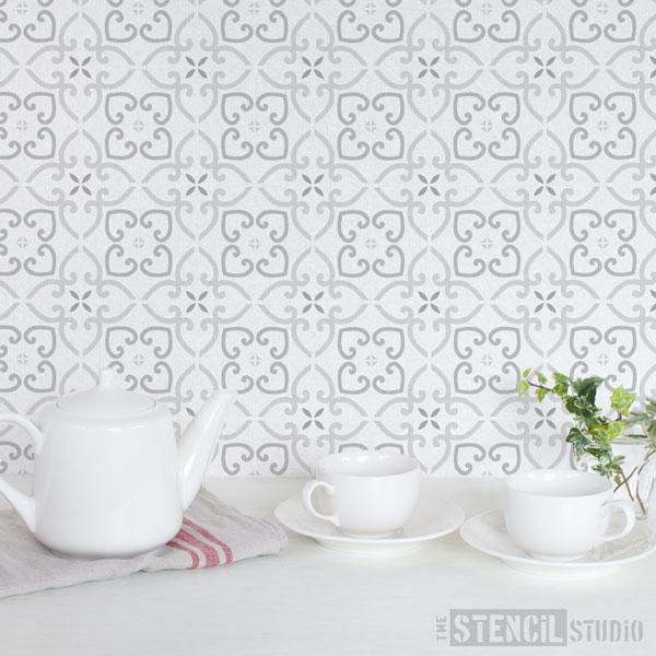 Whitminster Tile stencil from The Stencil Studio - Size 6 inch