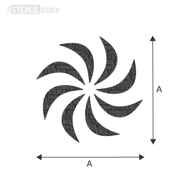 Pinwheel Motif Stencil from The Stencil Studio - choose size from the dropdown box