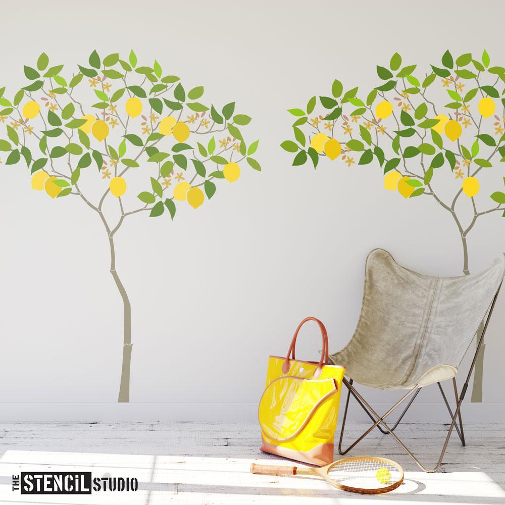 Triangle Tree with Lemons stencil pack from The Stencil Studio - Size XL