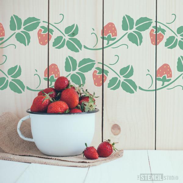 Strawberry Border stencil from The Stencil Studio Ltd - Size S