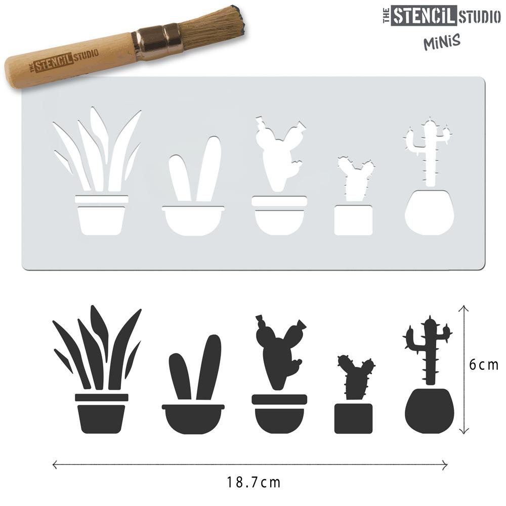plant pot stencils Stencil MiNiS - Cactus Plants Stencil