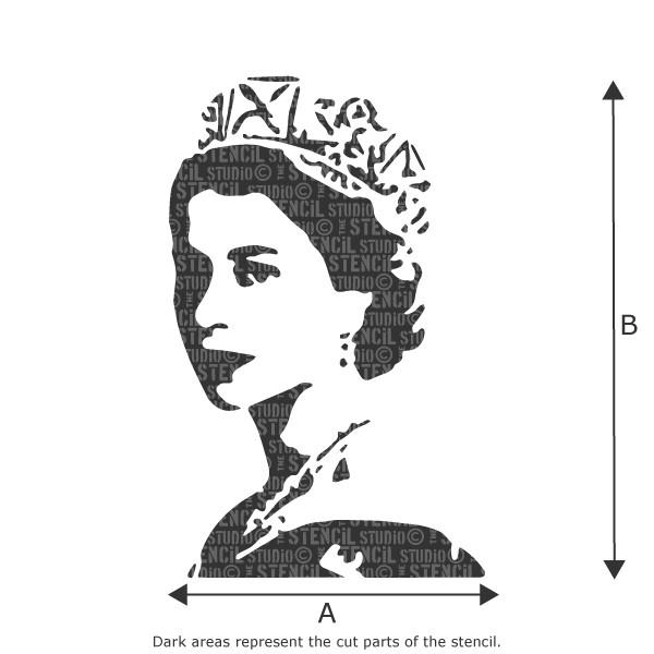 Young Queen Elizabeth stencil from The Stencil Studio Ltd 